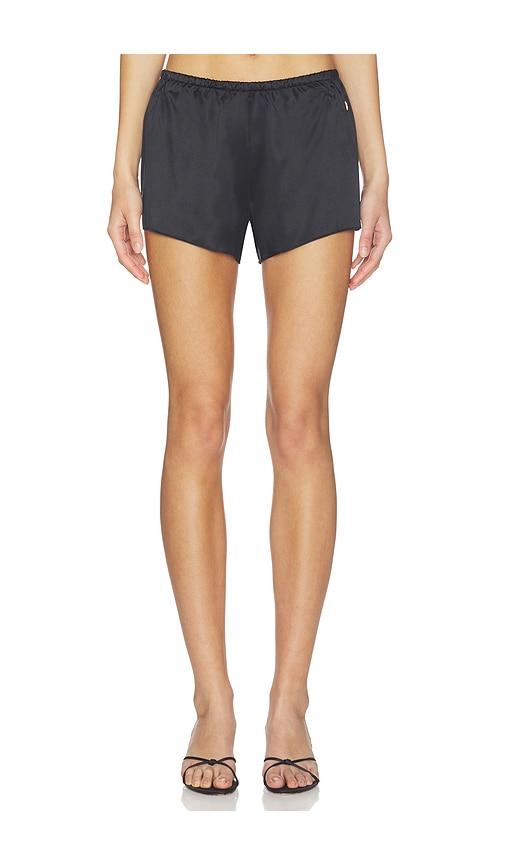 eterne silk lane short in black.