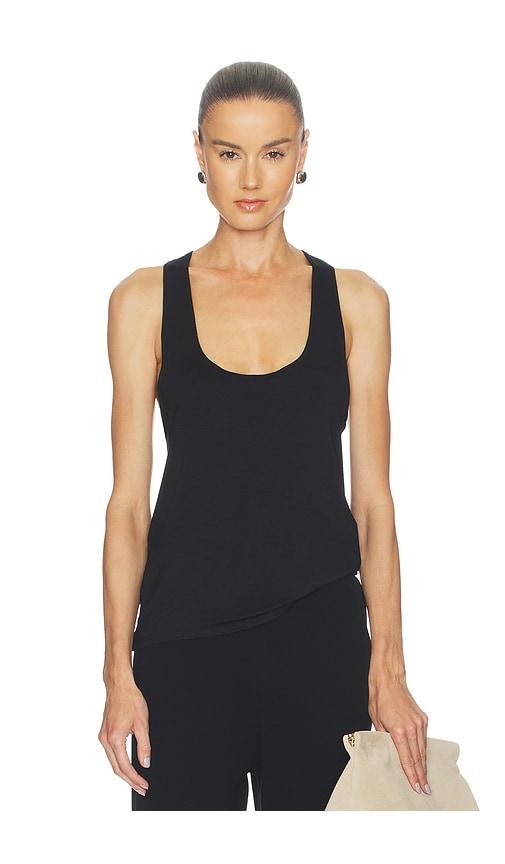 eterne soft jersey hedi top in black.