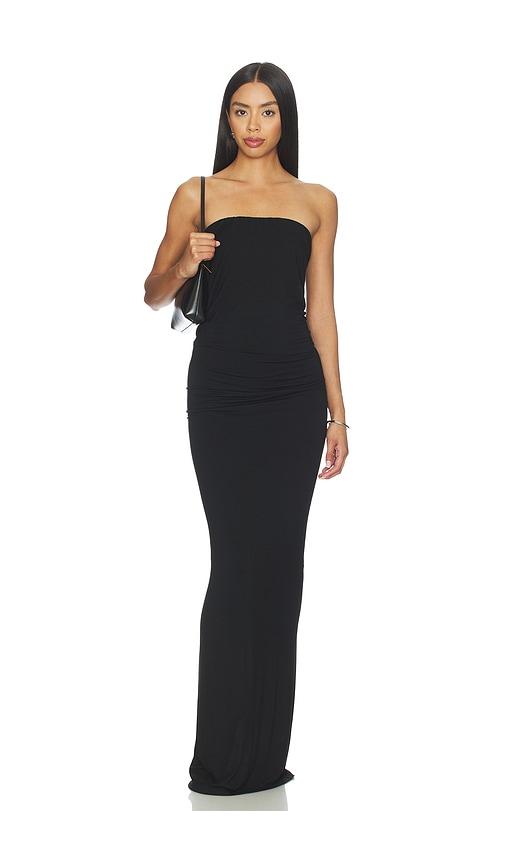 eterne twist maxi dress in black.