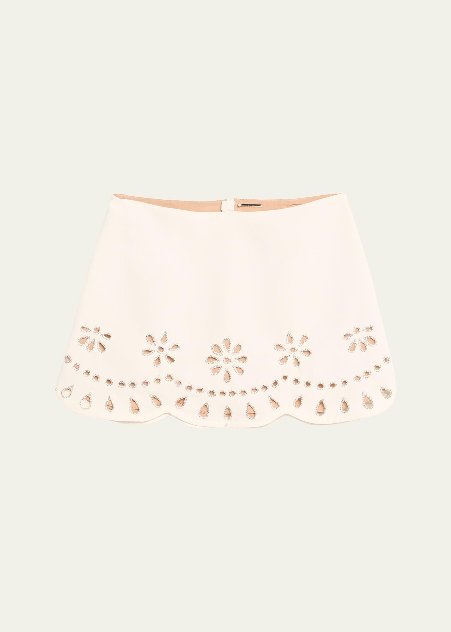 etra embellished cut-out mini skirt
