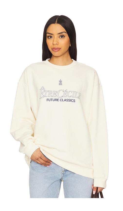 etre cecile future classics boyfriend sweatshirt in ivory.
