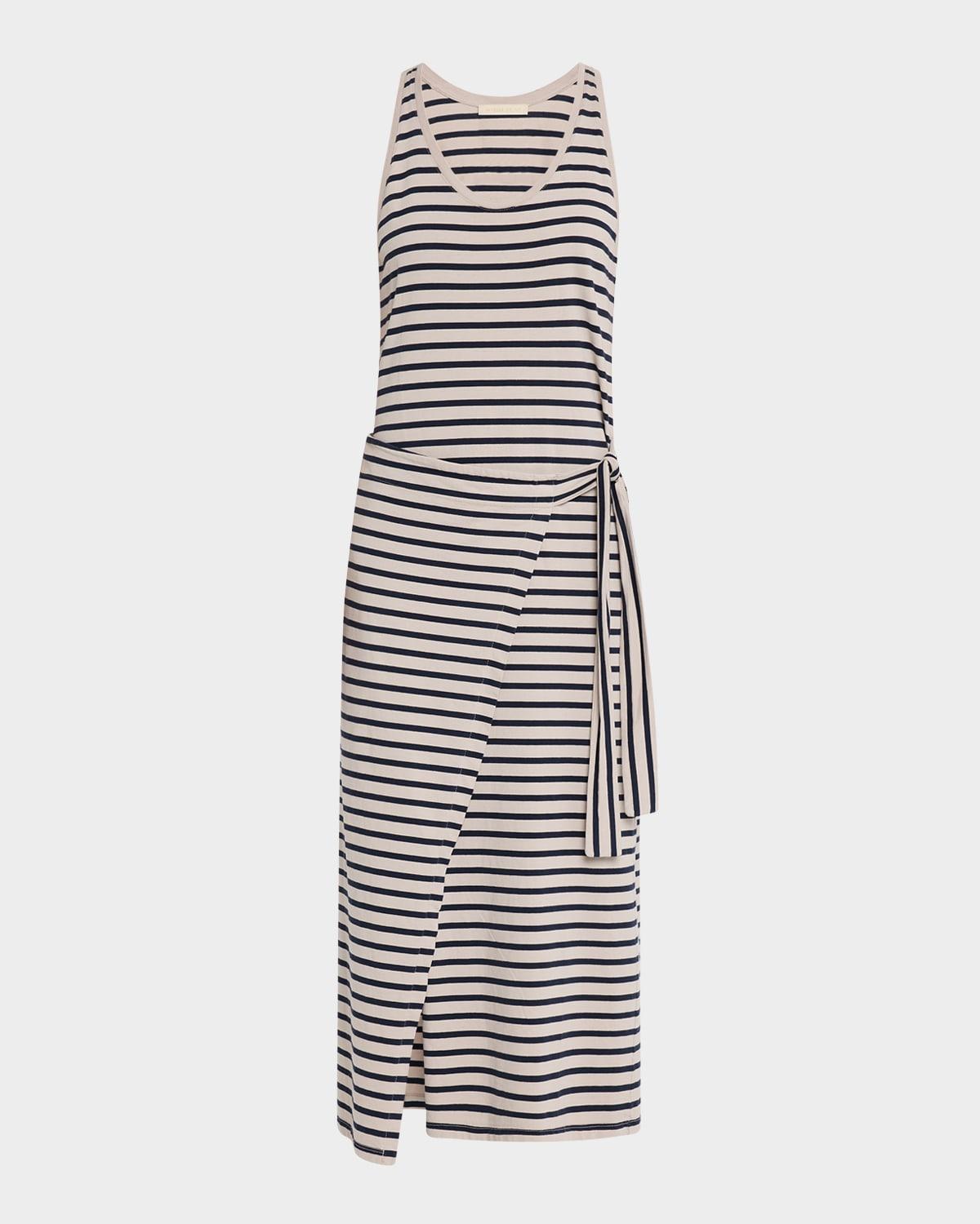 etretat striped organic cotton midi dress