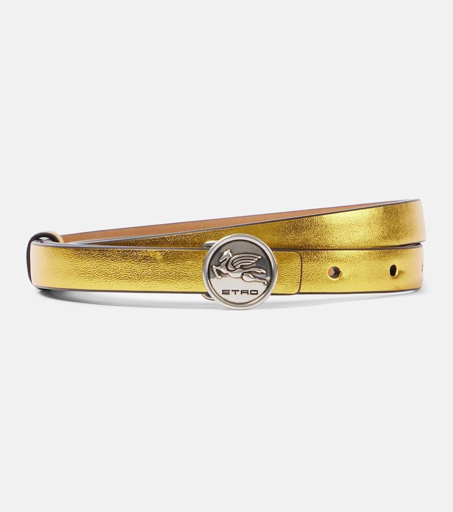 etro 15mm metallic leather belt