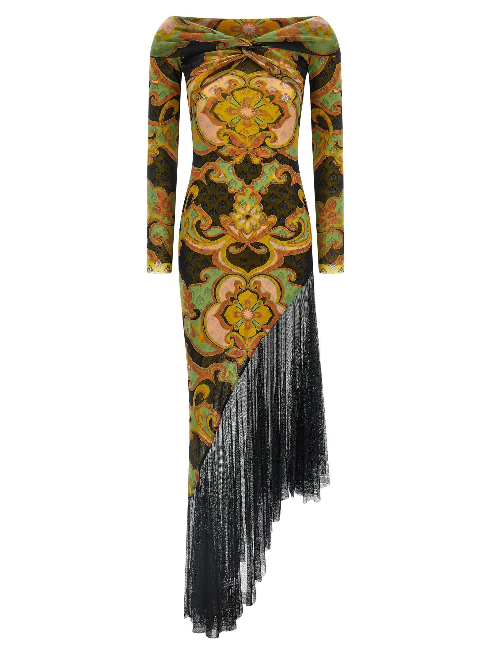 etro asymmetric double layer dress