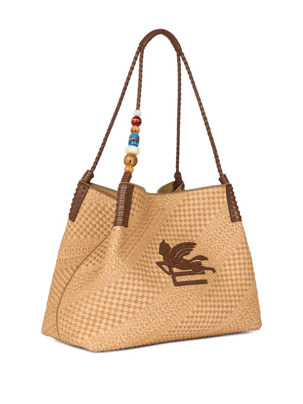 etro bags natural/beige raffia - women