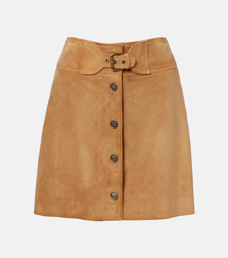 etro belted suede miniskirt