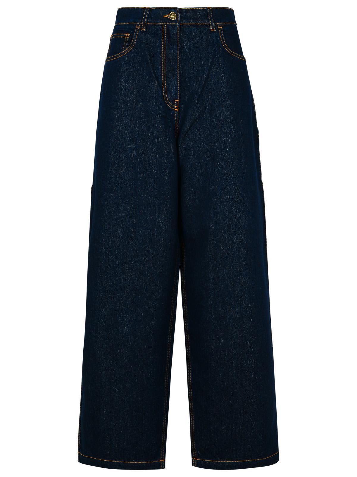 etro blue cotton blend jeans