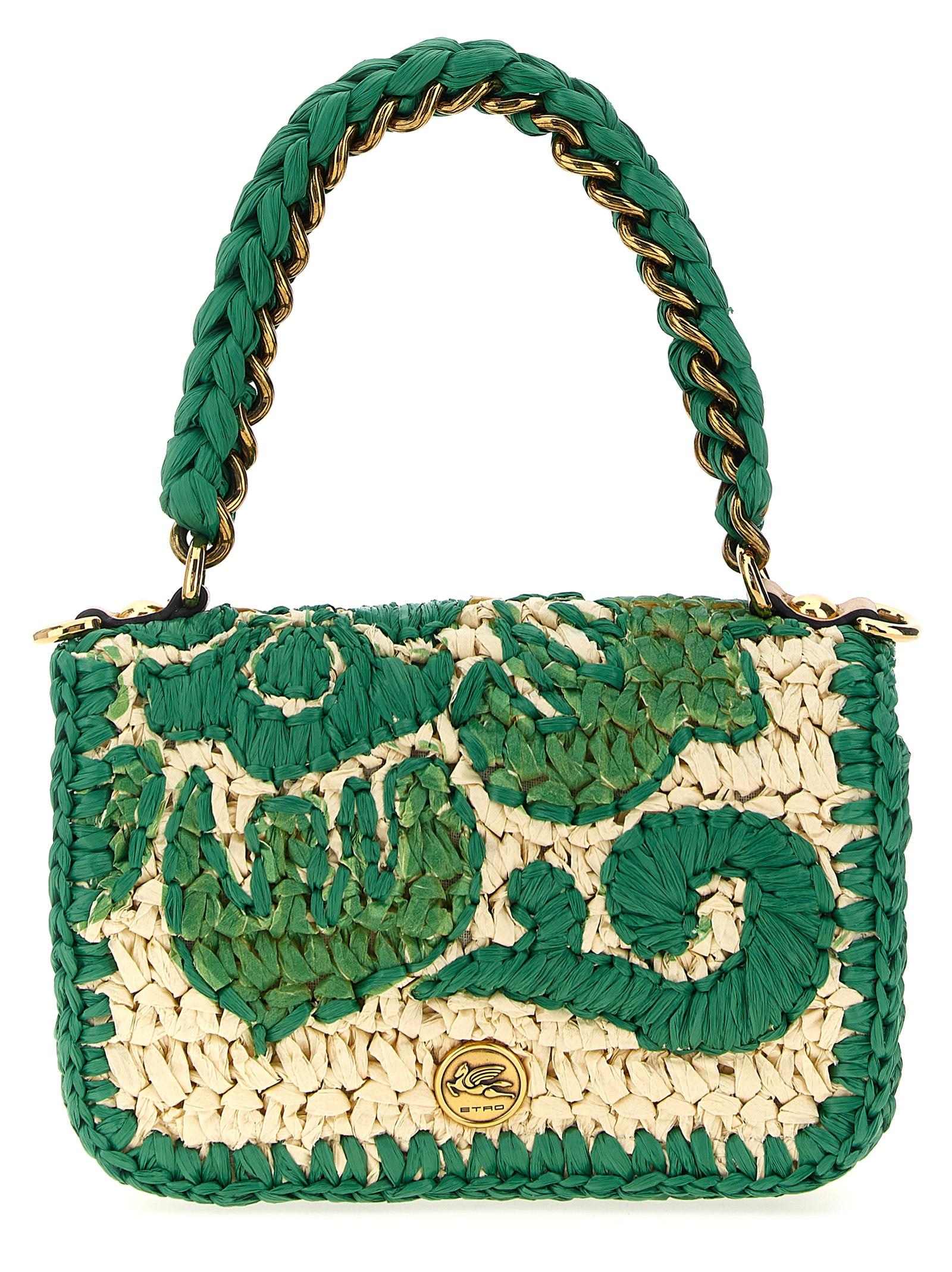 etro bond xs handbag green paper hand bags - women