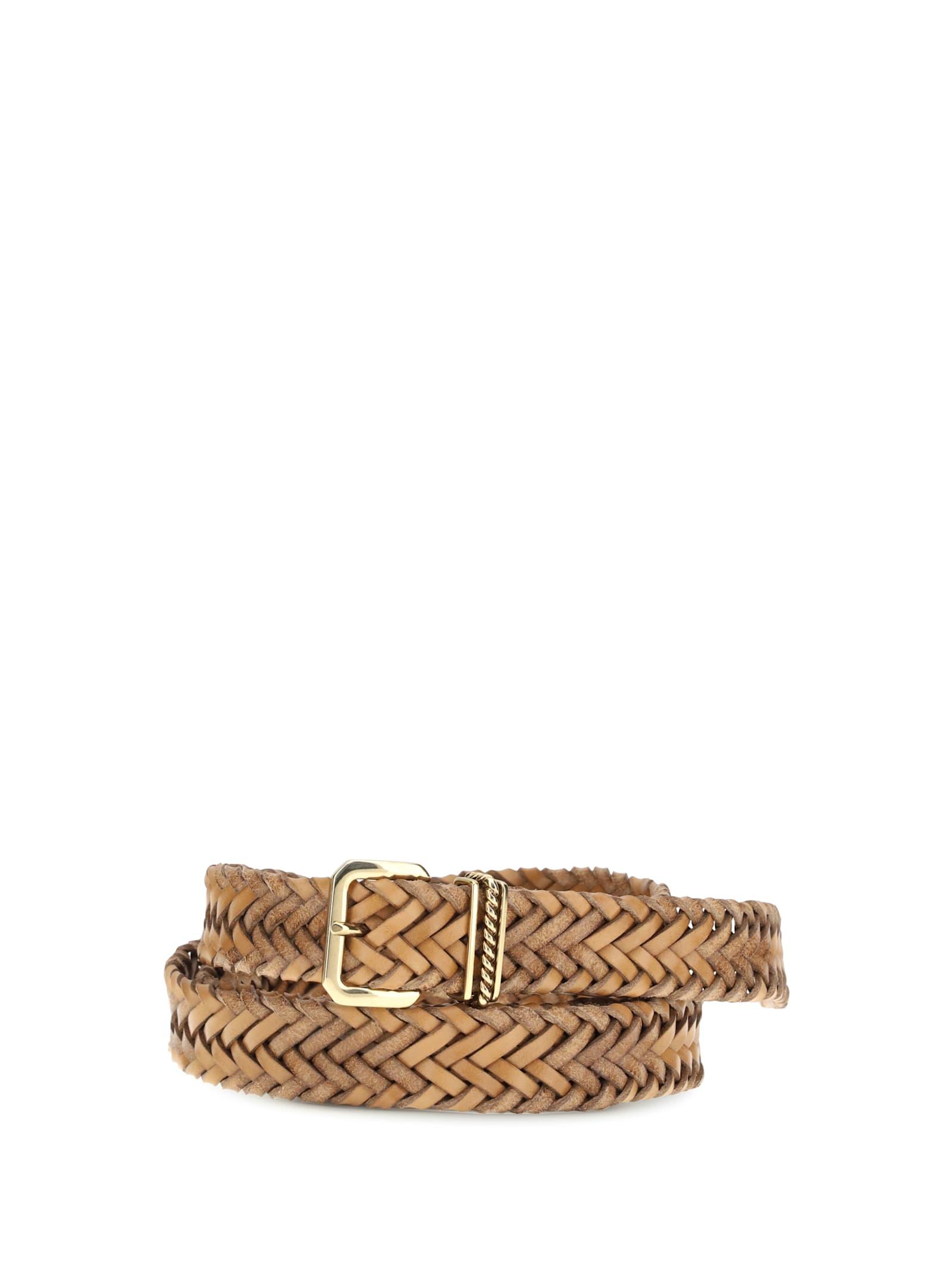 etro braided leather belt