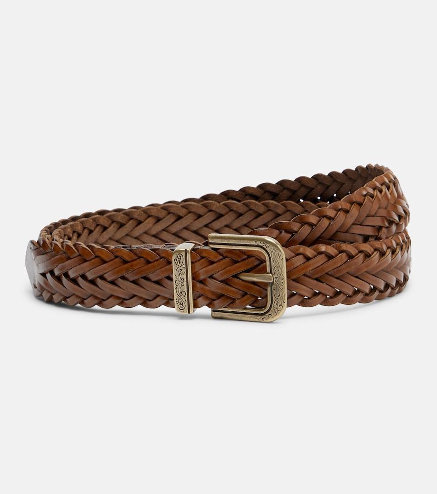 etro braided leather belt
