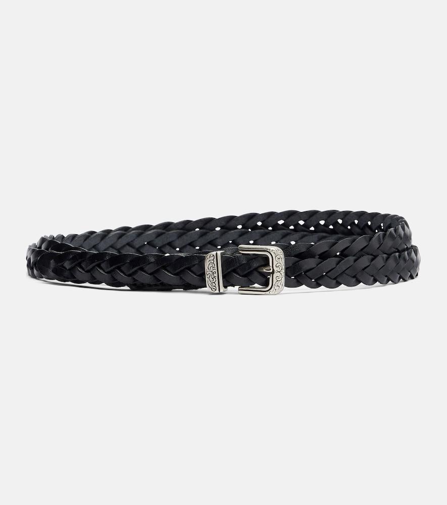 etro braided leather belt