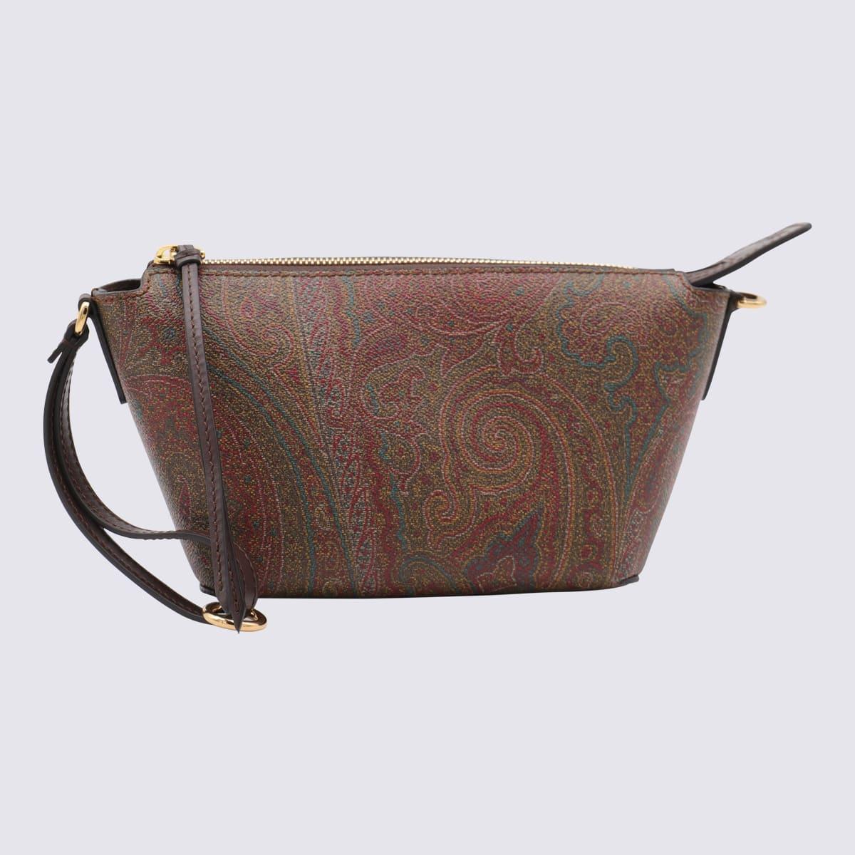 etro brown cotton arnica mini shoulder bag