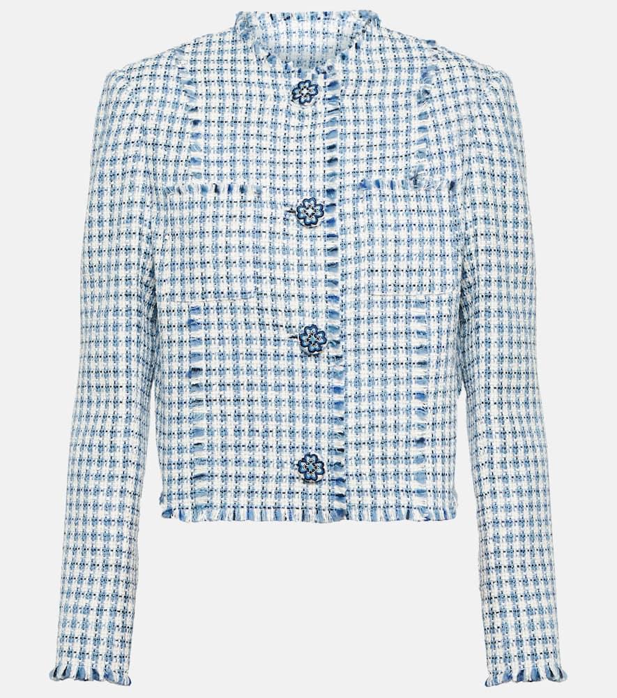 etro checked bouclé jacket
