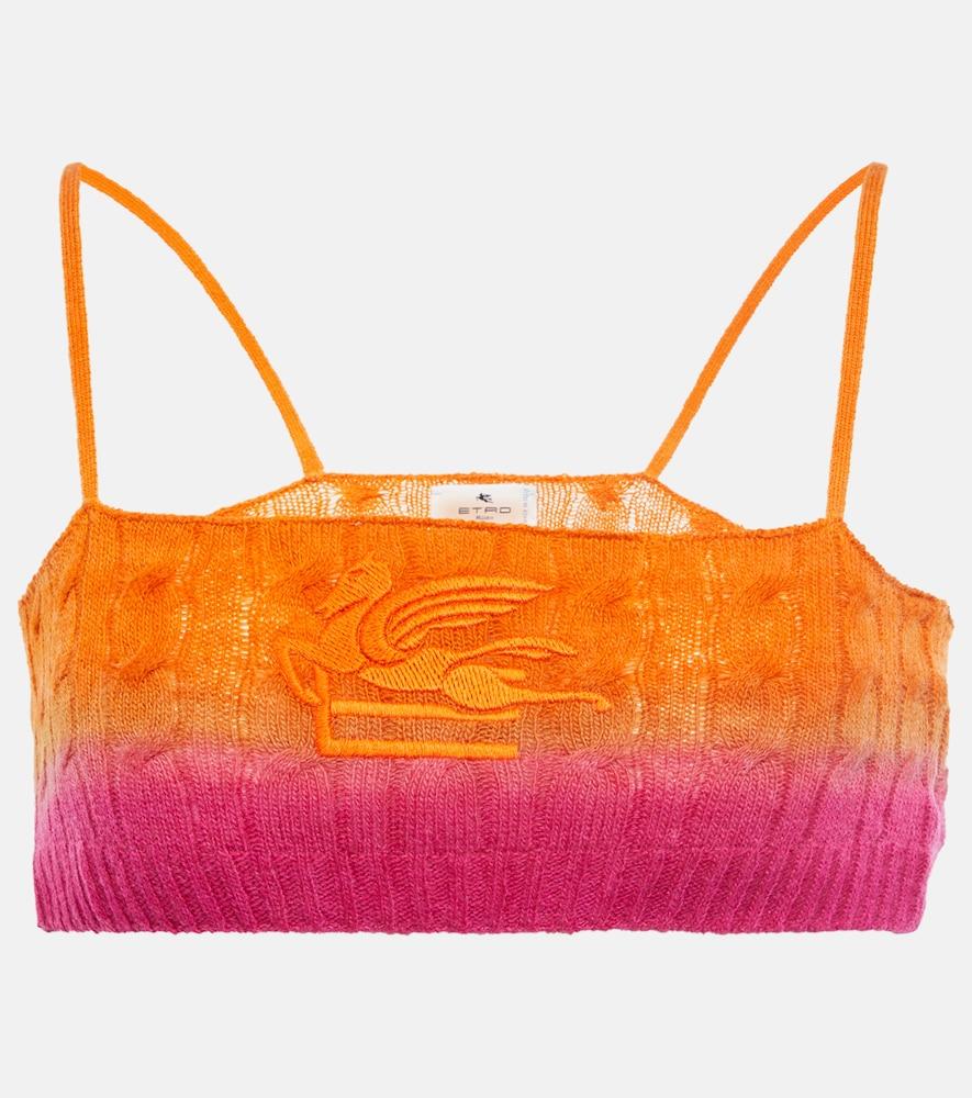 etro colorblocked wool bralette