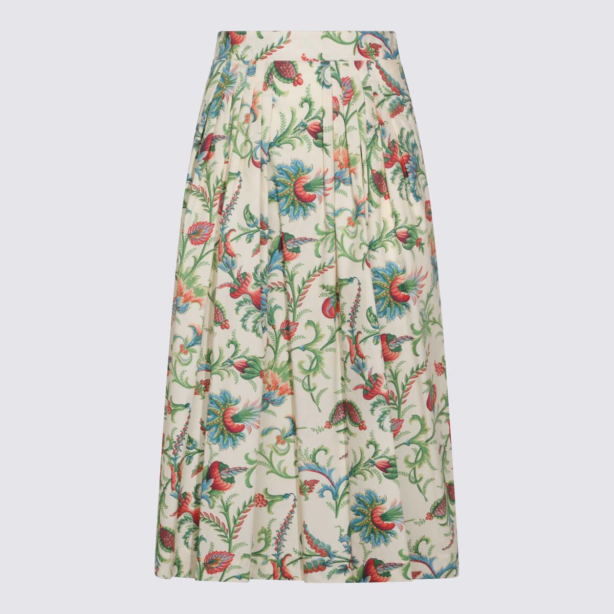 etro colorful cotton skirt