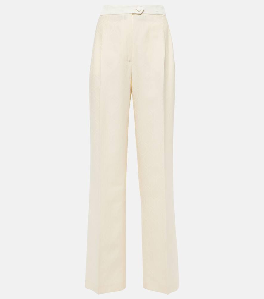 etro cotton and wool straight pants