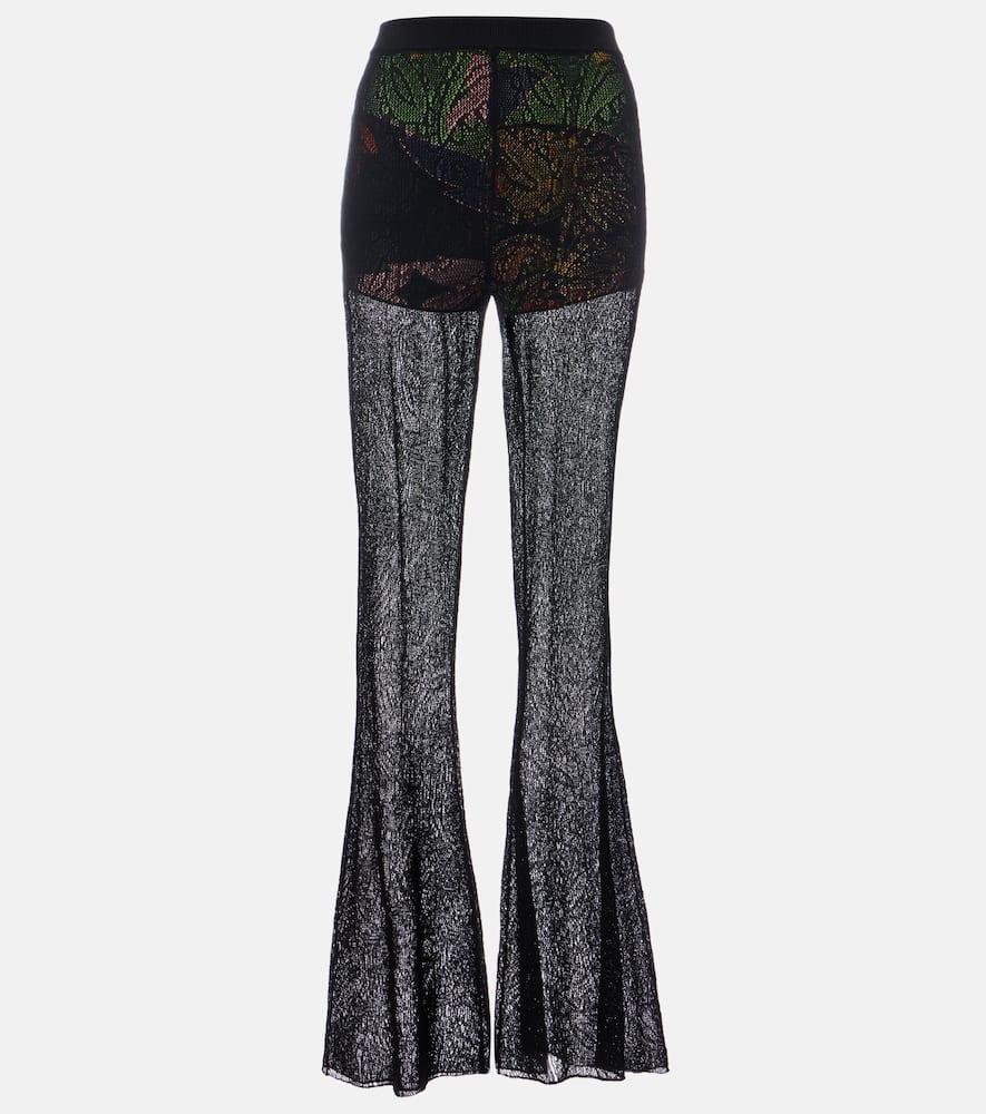 etro cotton lace flared pants