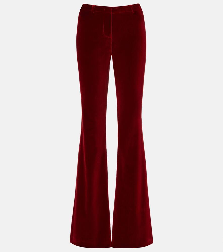 etro cotton velvet flared pants