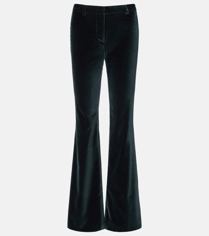 etro cotton velvet flared pants