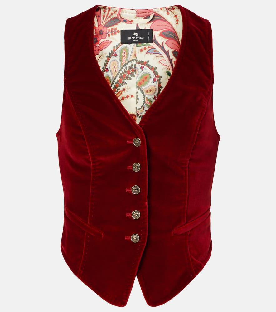 etro cotton velvet vest