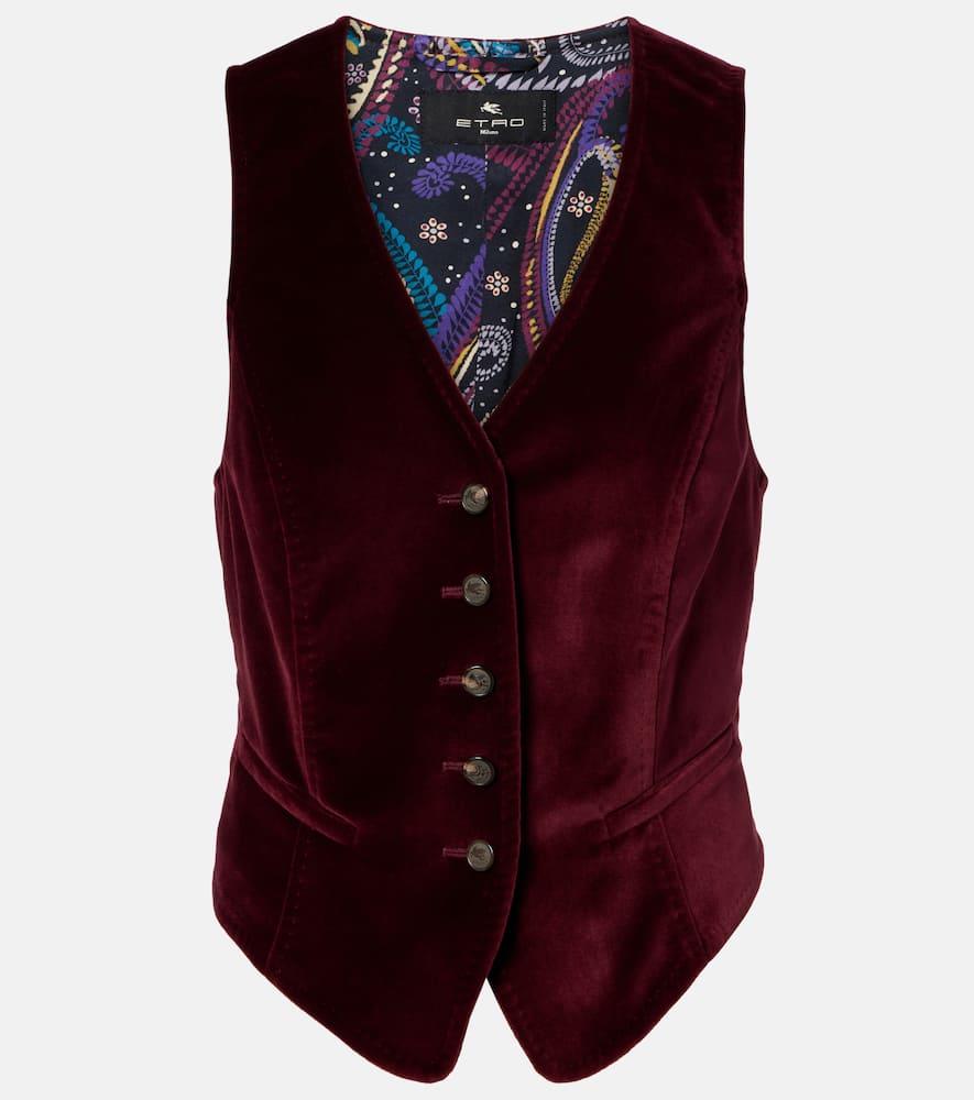 etro cotton velvet vest