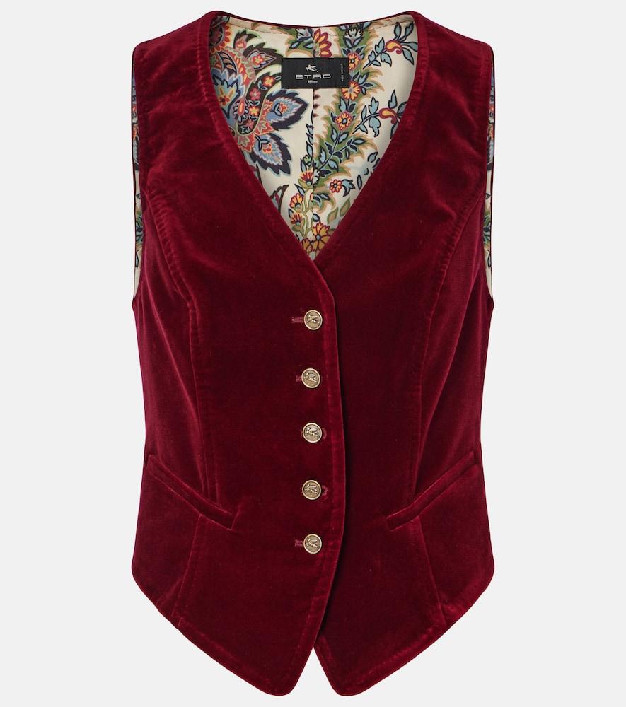 etro cotton velvet vest