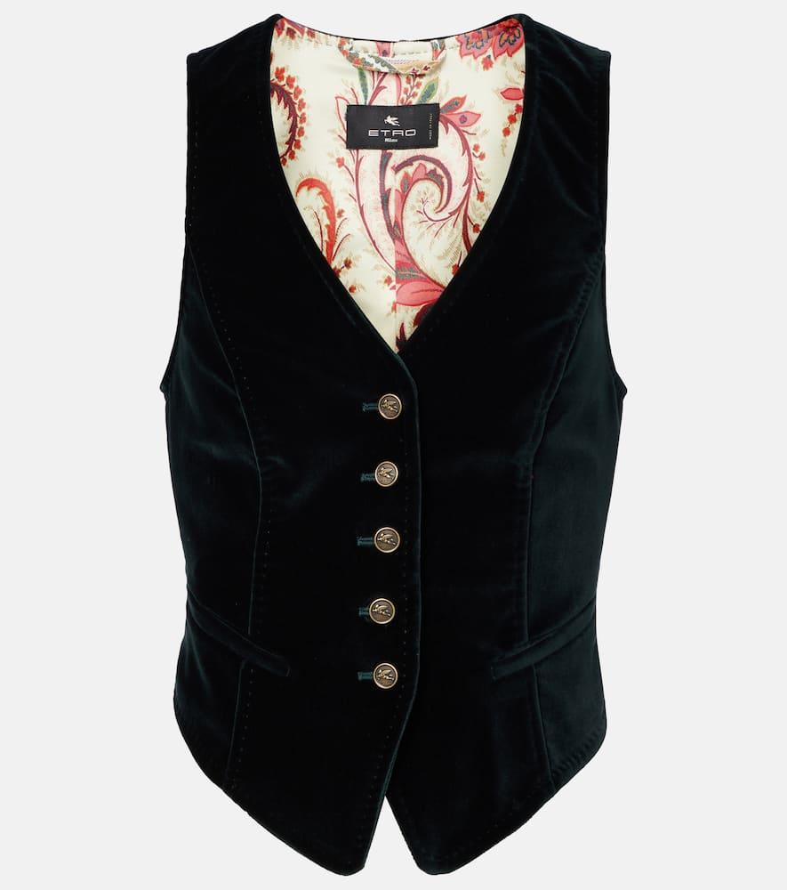 etro cotton velvet vest