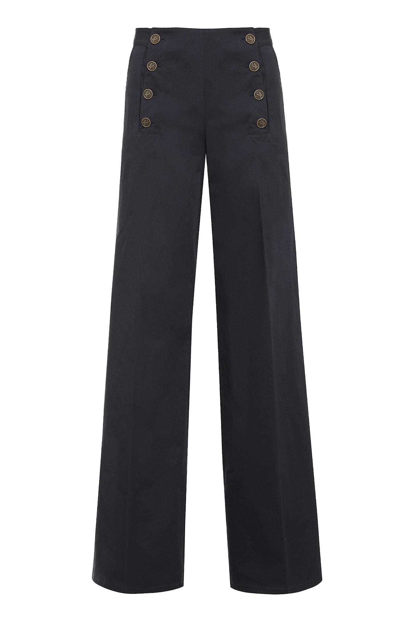 etro cotton wide-leg trousers