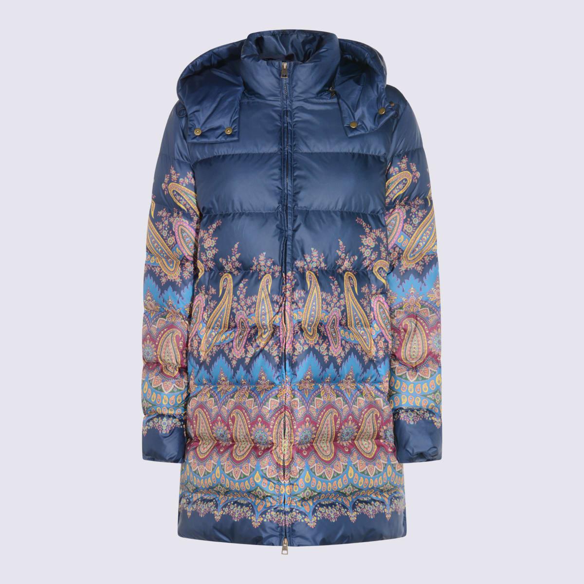 etro dark blue down jacket