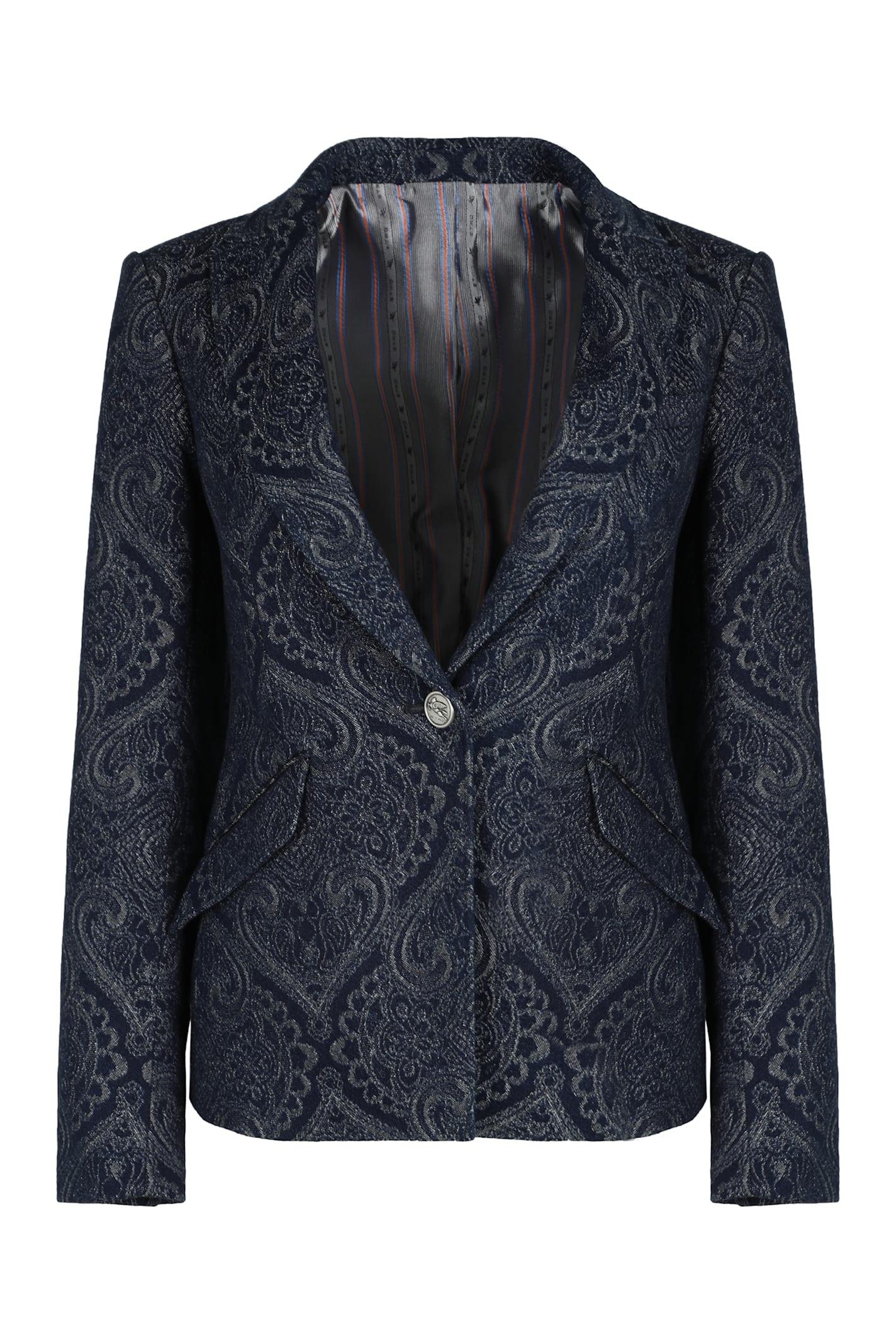 etro denim jacquard jacket