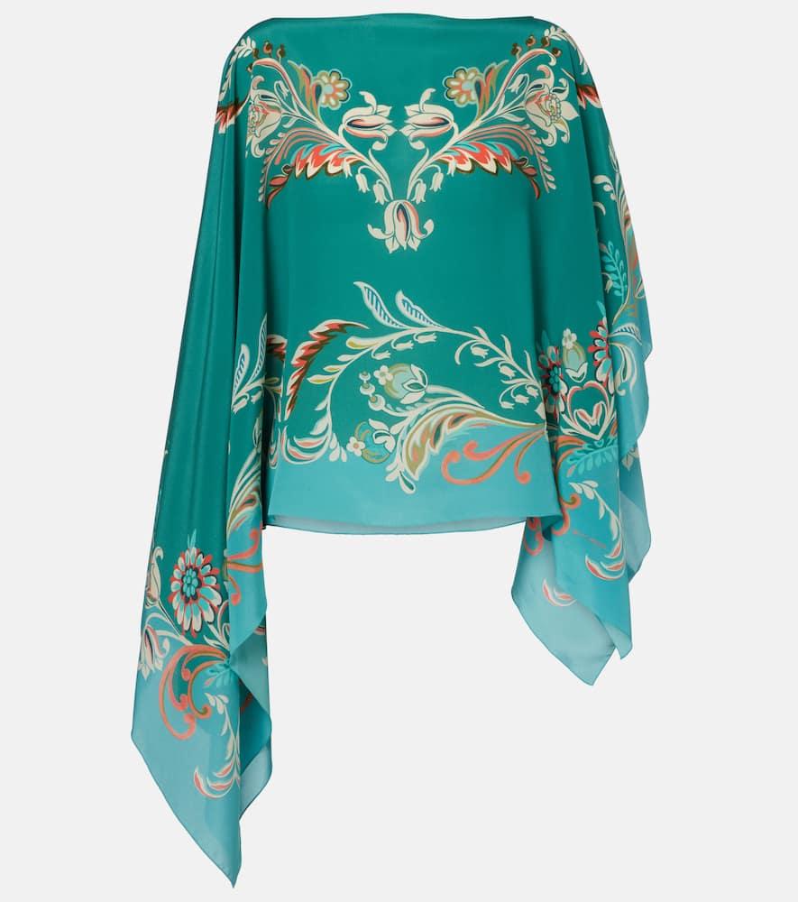 etro draped silk crêpe de chine top