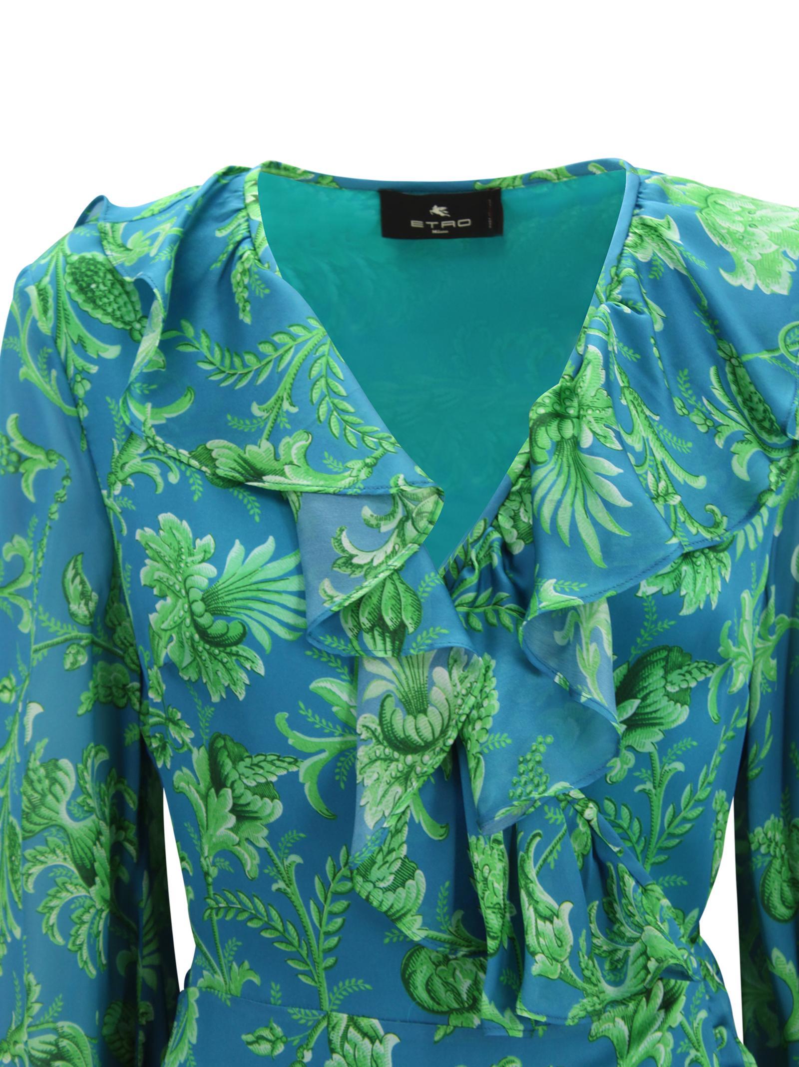 etro dresses blue silk - women