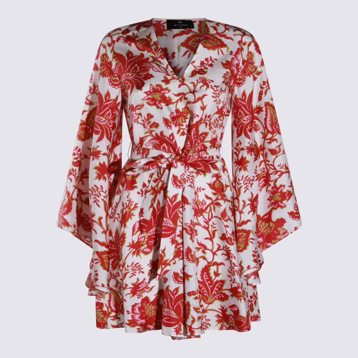 etro dresses fucsia/white _100 % co - women