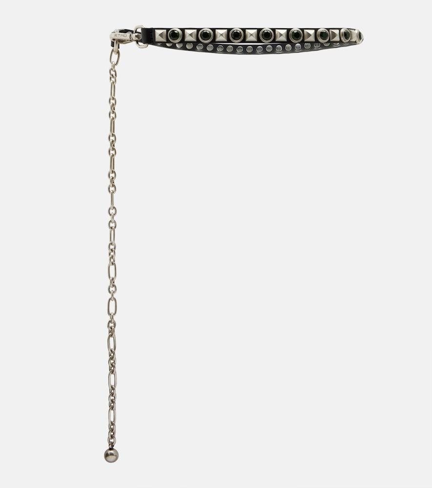 etro embellished leather belt