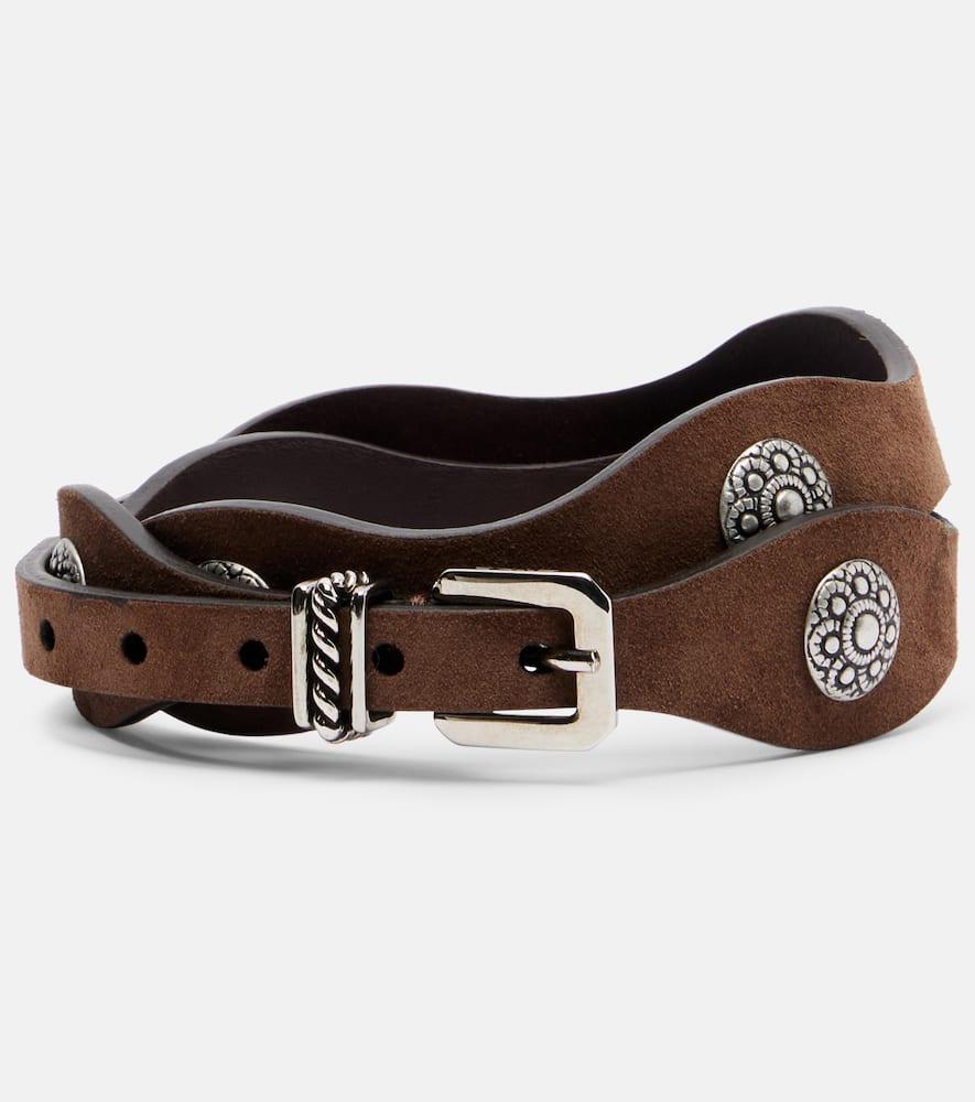 etro embellished suede belt