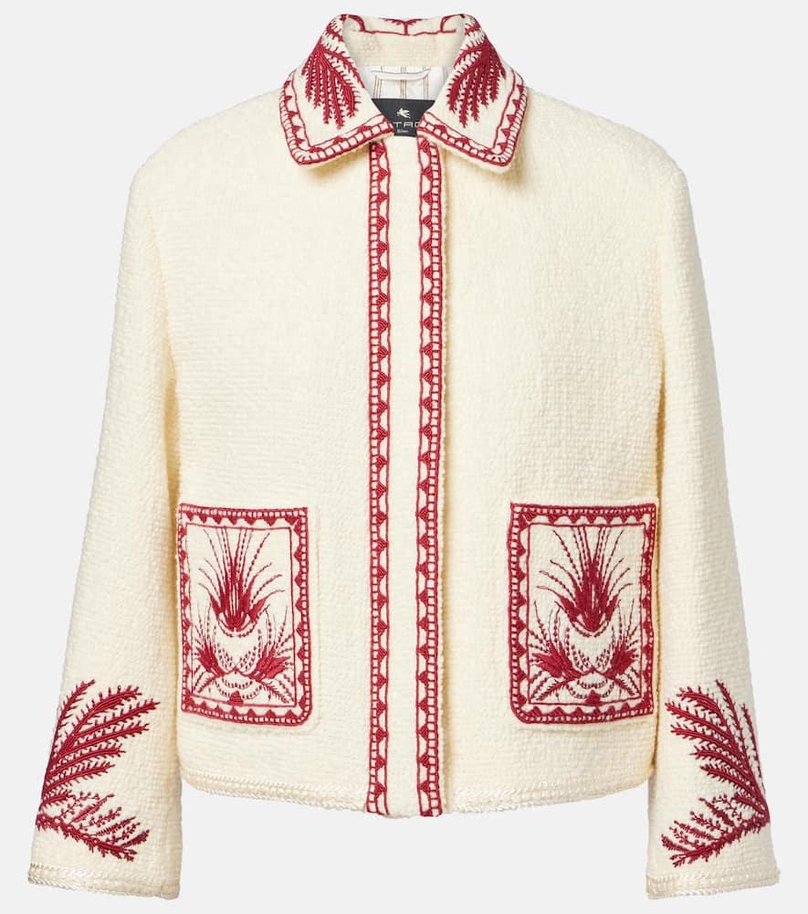 etro embroidered wool bouclé jacket