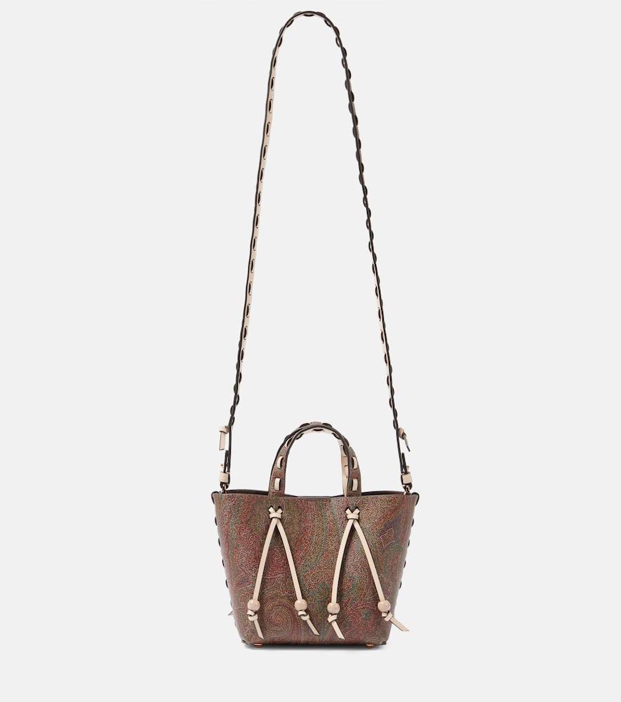 etro essential small coated canvas shoulder bag