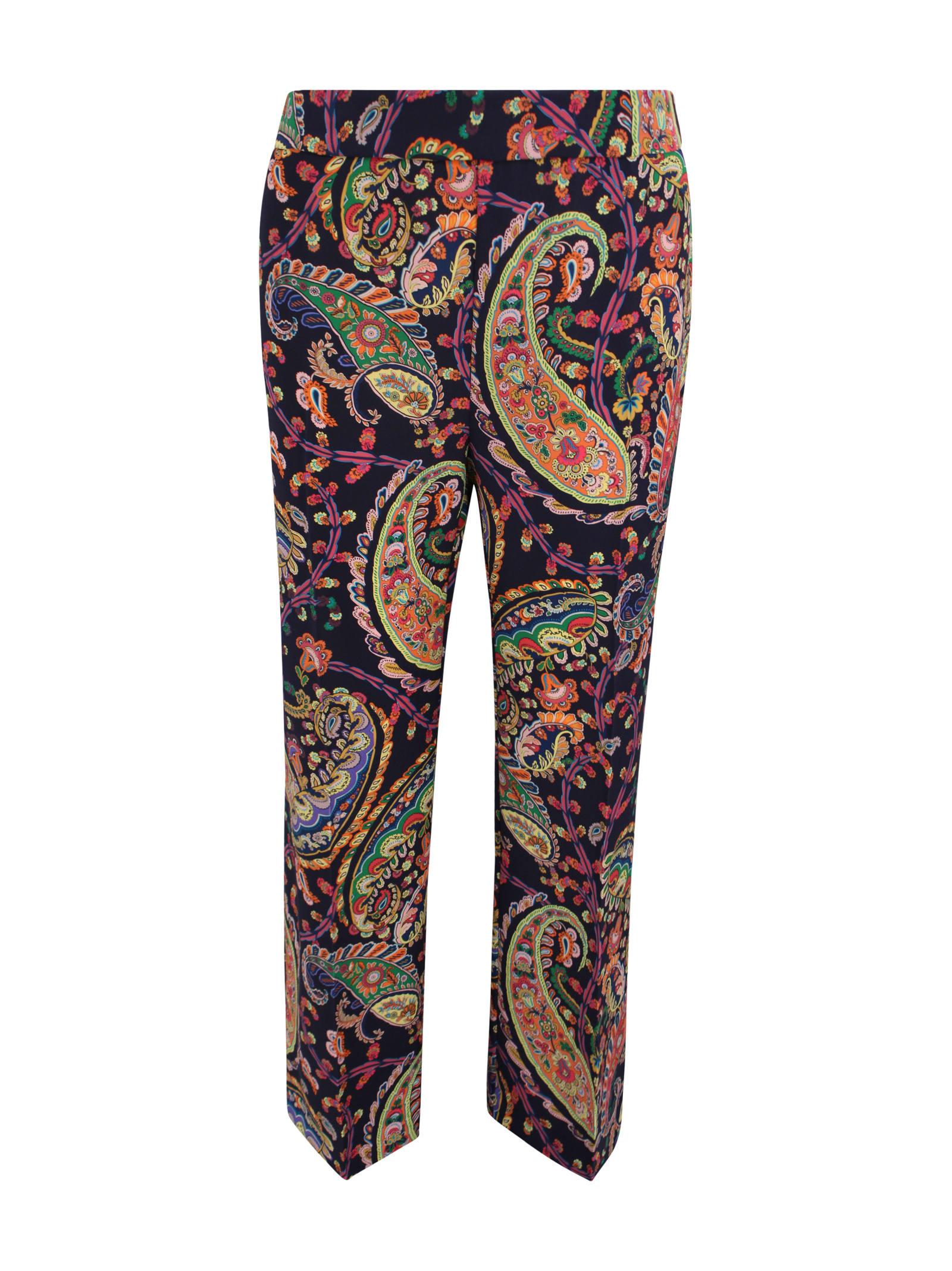 etro flared floral trousers