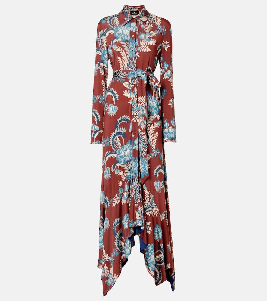 etro floral asymmetric shirt dress