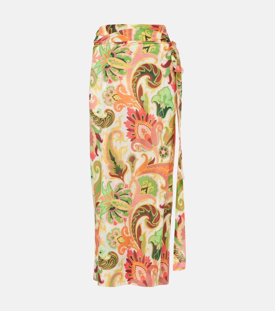 etro floral cotton and silk beach cover