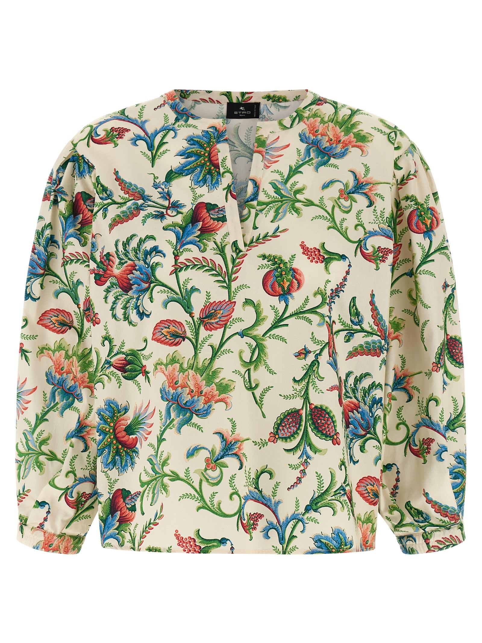 etro floral cotton blouse