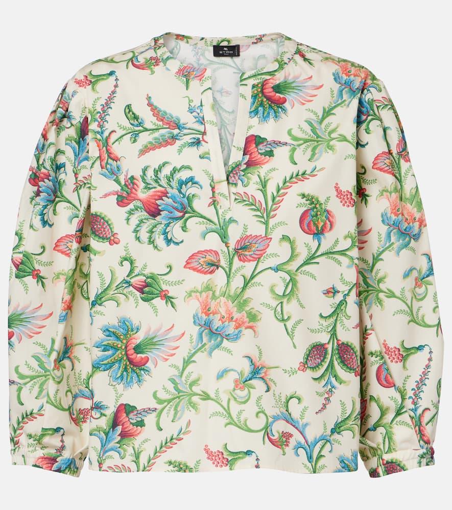 etro floral cotton blouse