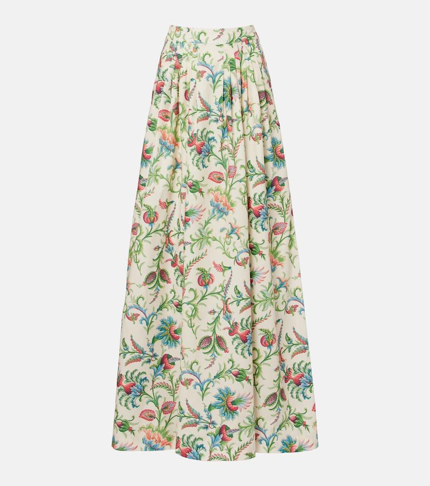 etro floral cotton maxi skirt