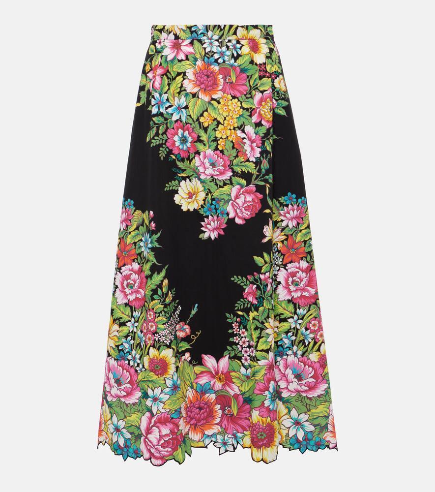 etro floral cotton maxi skirt