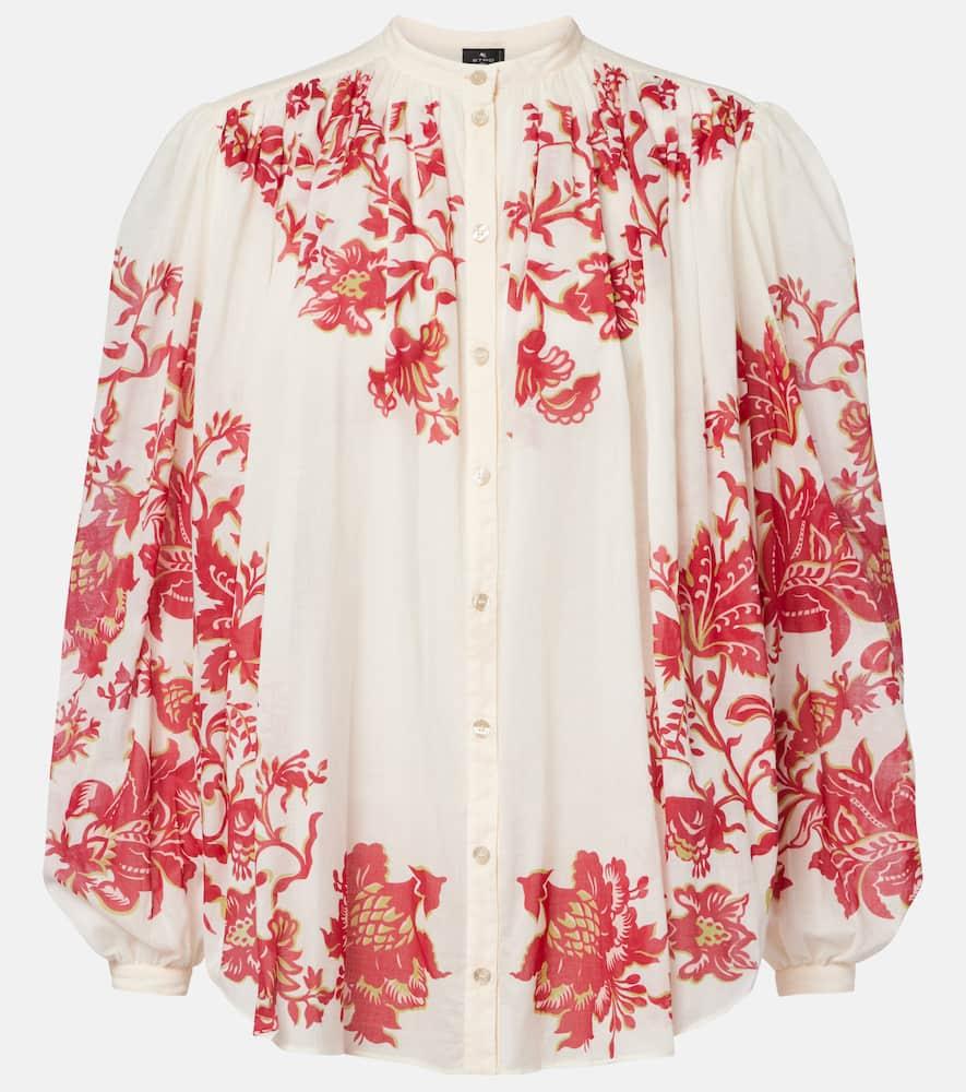etro floral cotton voile blouse