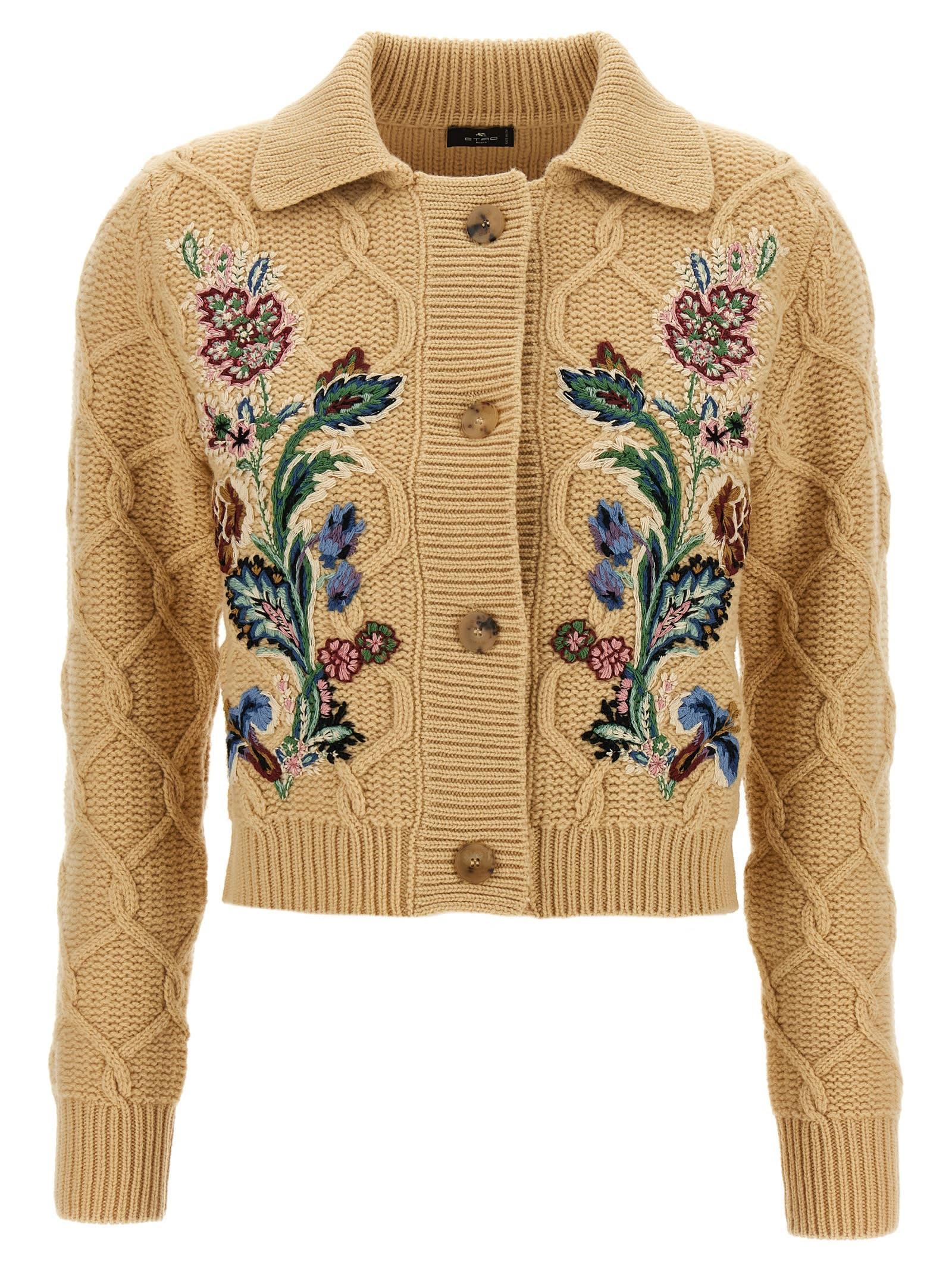 etro floral embroidery cardigan