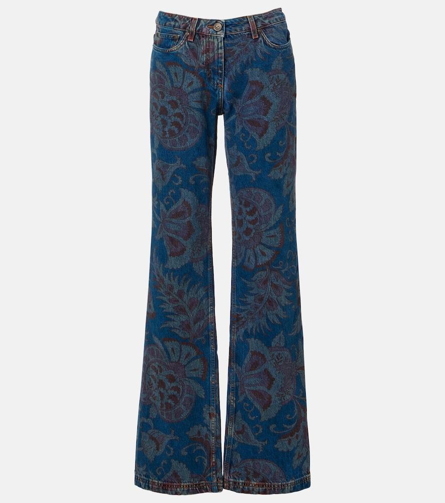 etro floral flared jeans