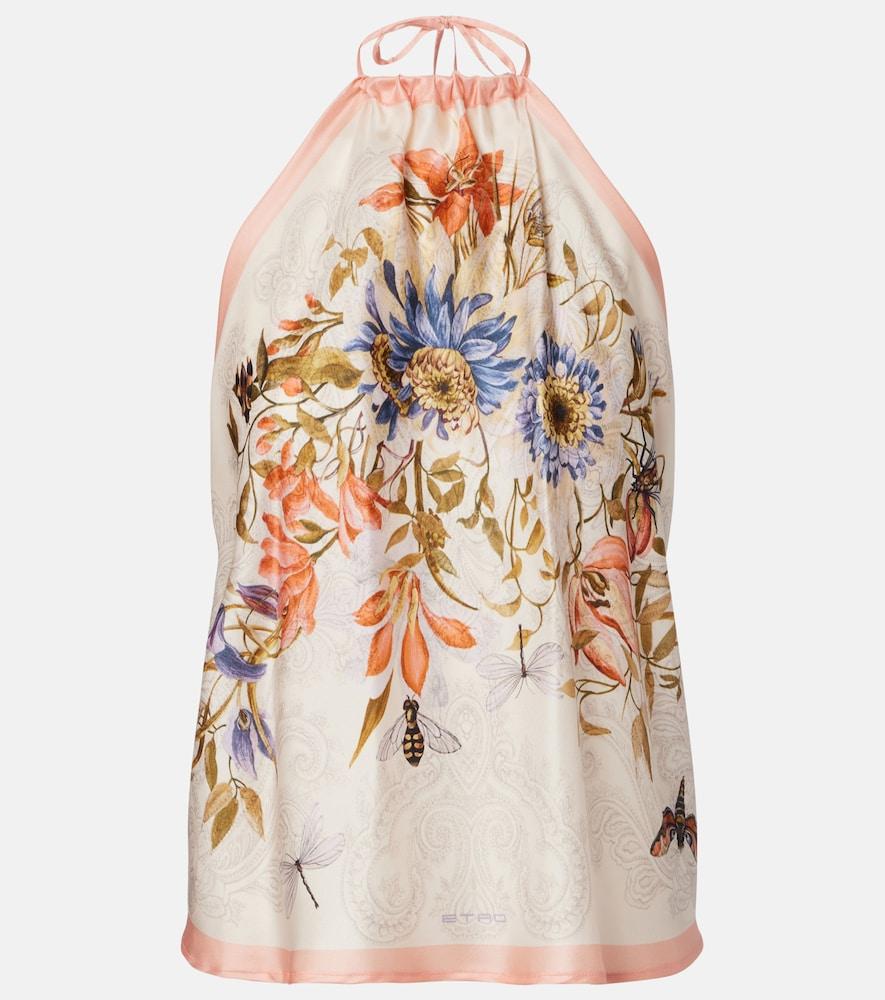 etro floral halterneck open