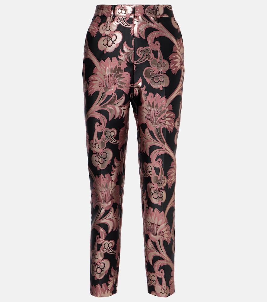 etro floral jacquard suit pants