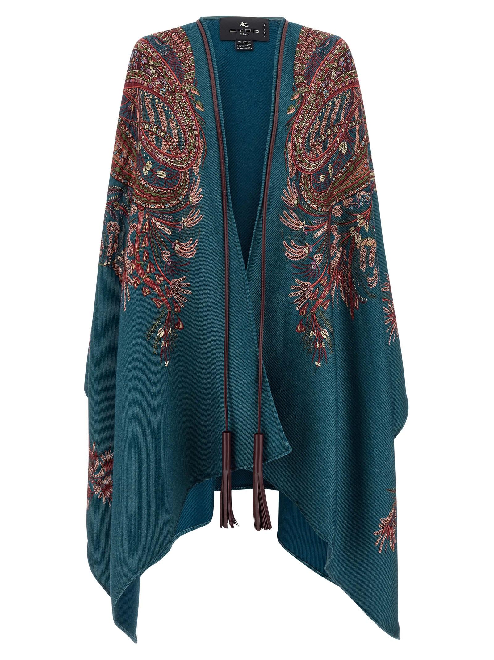 etro floral paisley cape